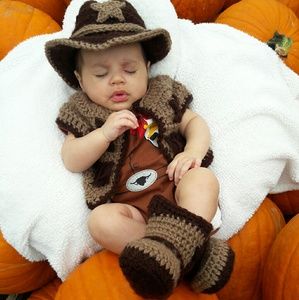 Baby knitted cowboy set